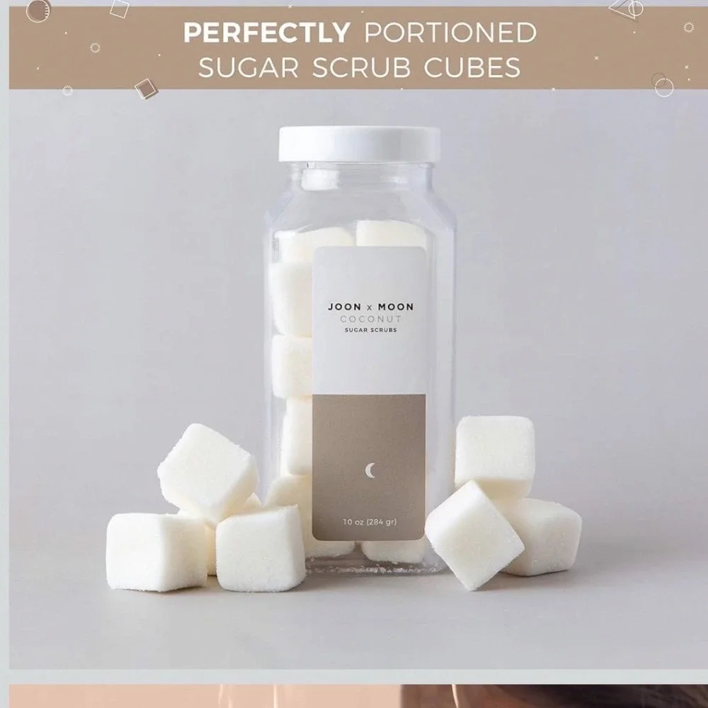Joon x Moon Coconut Exfoliating Sugar Scrub‎ Cubes Shea Butter Aloe 10oz Jar New